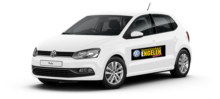Lesauto van Autorijschool Engelen — VW Polo met Engelen-belettering